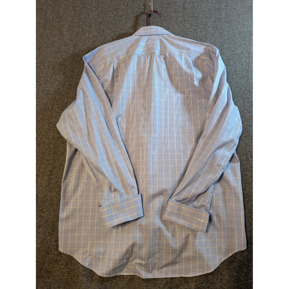Charles Tyrwhitt Shirt Mens Oxford Button Up 18-37 Blue Long Sleeve French Cuff - Picture 8 of 9